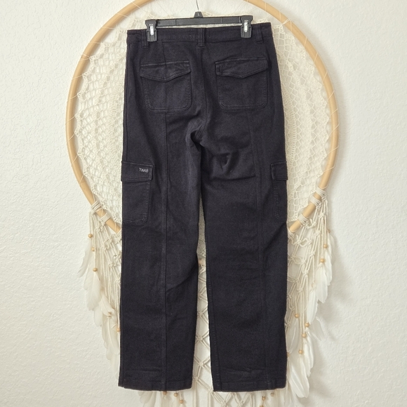 Aritzia TNA The Relay Cargo Pants Straight Leg Black Vintage Wash Size 10 - Picture 10 of 11